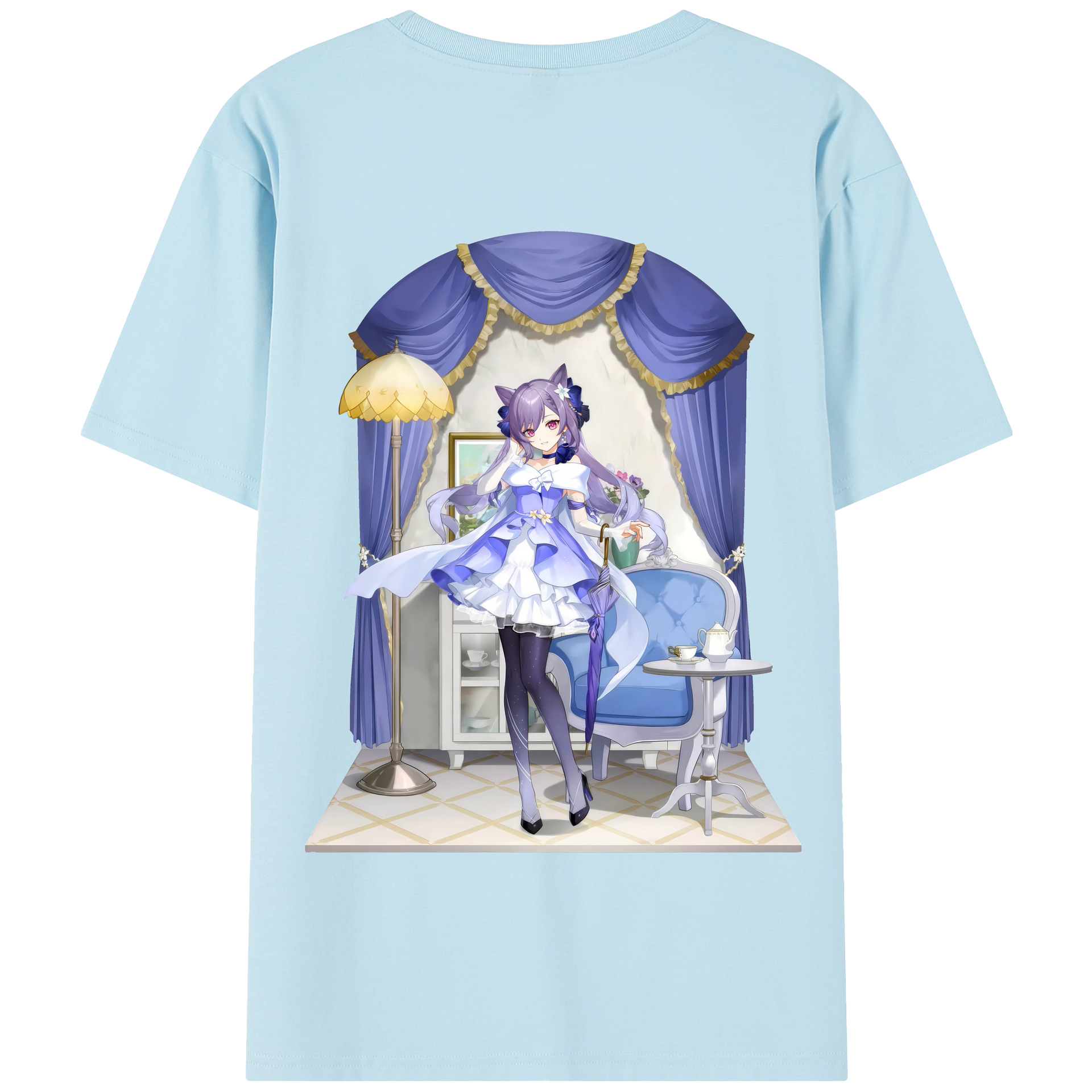 げんし神 刻晴 こくせい genshin Kokusei 綿100％半袖Tシャツ（背面プリント）